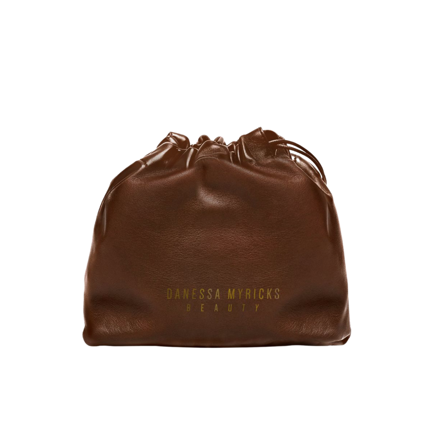 DMB Vegan Leather Drawstring Pouch - Chocolate Brown